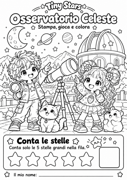 Scheda da colorare con indicazioni precise per il conteggio