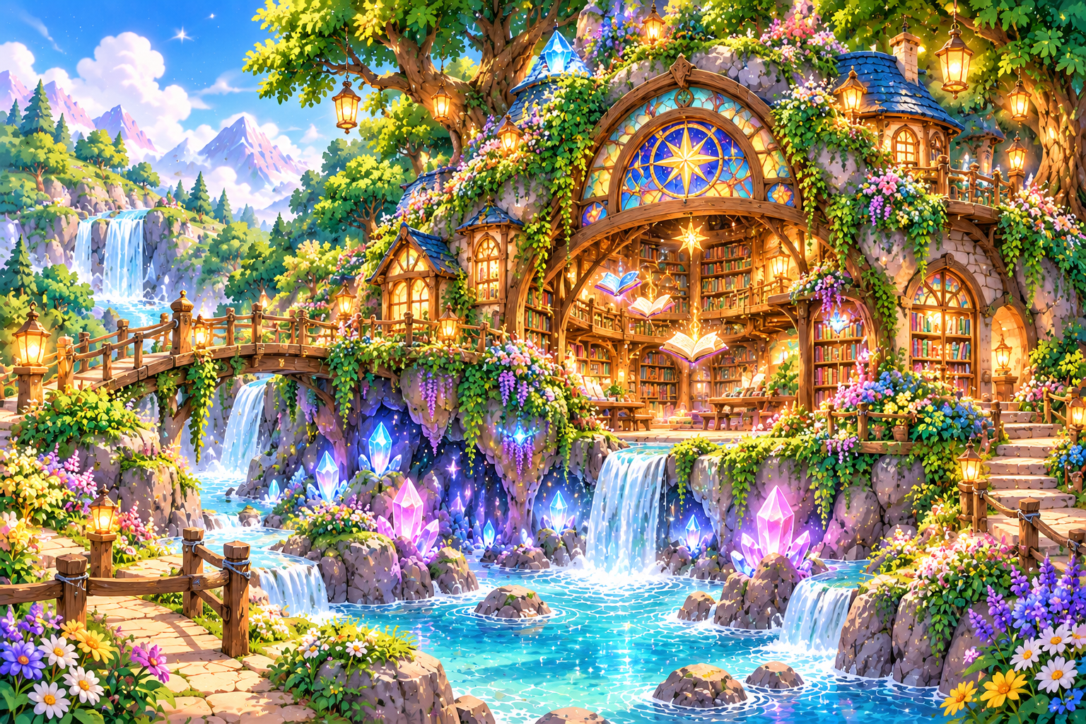 Illustrazione di La Biblioteca delle Avventure nel mondo di Valle Lumi