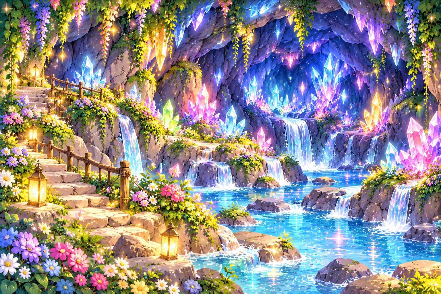 Illustrazione di Le Grotte dei Talenti nel mondo di Valle Lumi