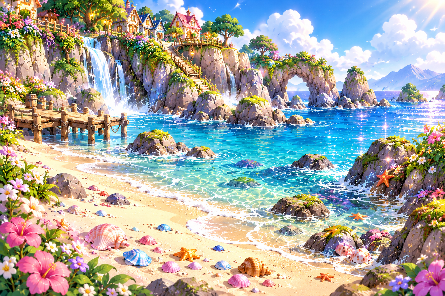 Illustrazione di La Spiaggia delle Piccole Scoperte nel mondo di Valle Lumi